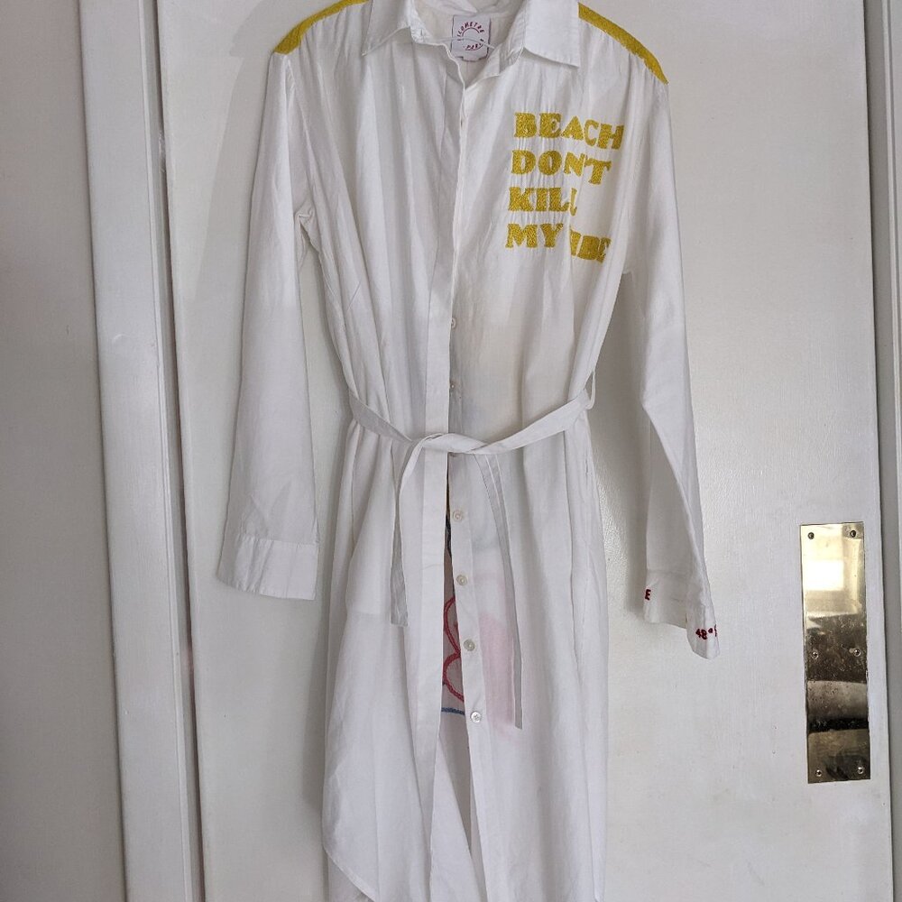 Beach cover up-Hand Embroidered by Kilometre Paris